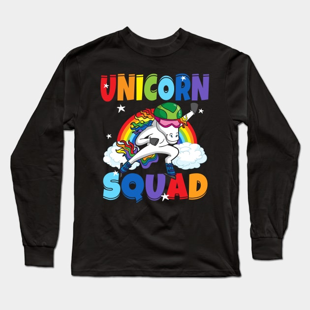 Unicorn Squad Speed Skate Ice Skater Winter Sports Long Sleeve T-Shirt by E